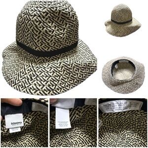 Sonoma Black & Natural Woven Wide Brim Travel Sun Hat – Like New